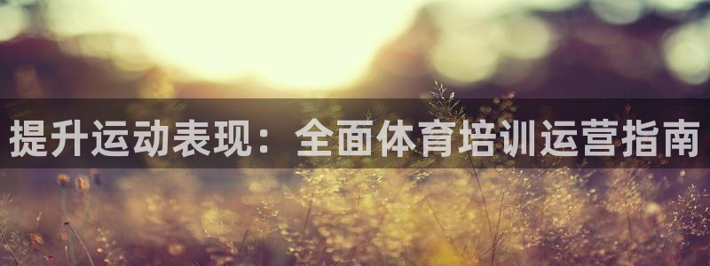 尊龙凯时怎么注册：提升运动表现：全面体育培训运营指南